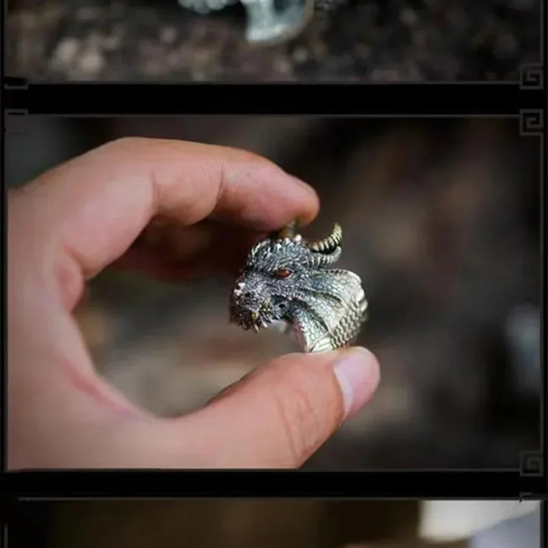 Retro Style Fire-Breathing Dragon Ring - Power & Magic