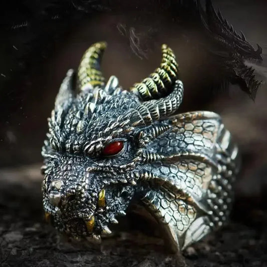 Retro Style Fire-Breathing Dragon Ring - Power & Magic